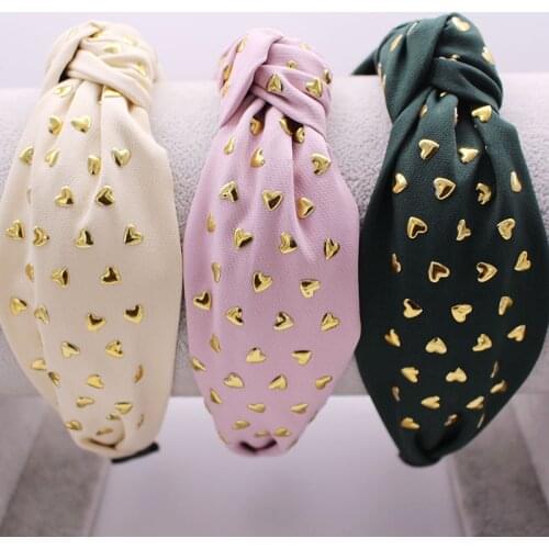 Bohemian Ethnic Cotton Center Knot Hairband Heart Stamping Knotted Headband Hair Accessories