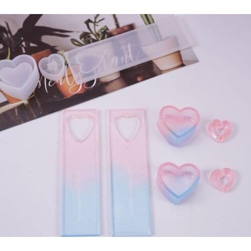 Crystal Epoxy Resin Mold Heart Shaped Box Hollow Pendant Bookmark Casting Silicone Mould Handmade DIY Crafts Making Tools