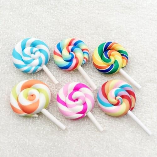 New soft pottery and colorful lollipop women childrens diy decorations and scrapbook/resin crafts buttons -6pcs/lot-A47
