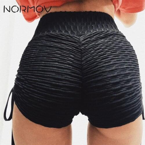 NORMOV Woman Shorts Bandage Sexy Athletic Gym Workout Fitness Yoga Leggings Athletic Breathable High Waist Shorts Solid 7 Color
