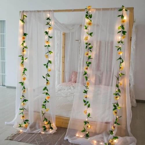 LED Rattan Decoration Garland Battery Fairy Tale String Lights Home Wedding Holiday Reception Christmas Warm Decoration