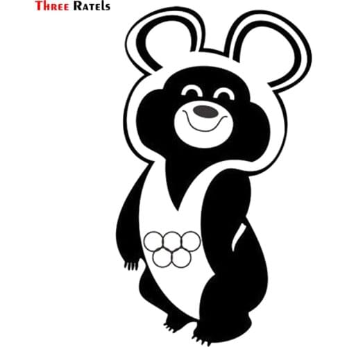 Three Ratels TZ-2028# 9x15cm funny car stickers animal lovely smiling Olympic Bear and decals