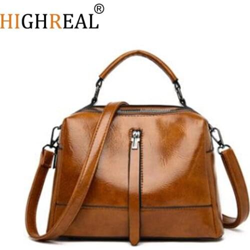 Vintage Casual Crossbody Bags Boston Ladies Top-handle Large Capacity Wild New Womens Handbags Fashion Messenger Shoulder Bags