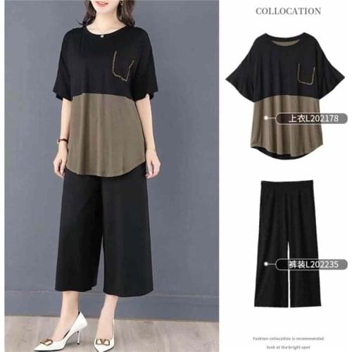 Women Summer Suit 5XL Plus Size Set Blouse Tops and Pants Set 2 PCS Korean Outfits 2 Piece Set Women Big Size Clothing