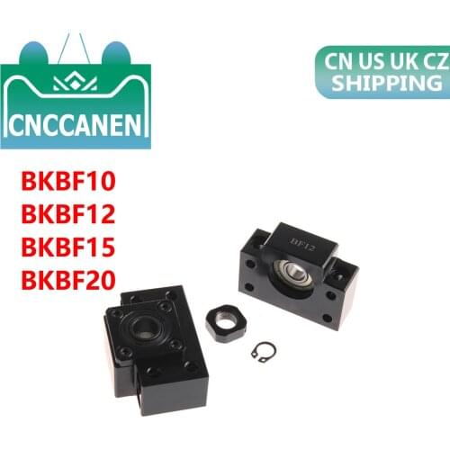 1set BKBF10 BKBF12 BKBF15 Fixed Floated Ball Screw End Supports Bearing Mounts For Ballscrew SFU1204 RM1605 2005 2505 CNC Part