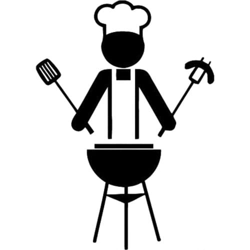 10.7cm*15cm Chef Cook Barbecue Fashion Vinyl Car Sticker Decor Decal Black/Silver S3-6549