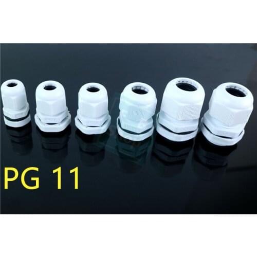 10pcs High Quality IP68 PG11 Waterproof Nylon Cable Gland No Waterproof Gasket Plastic Cable Gland