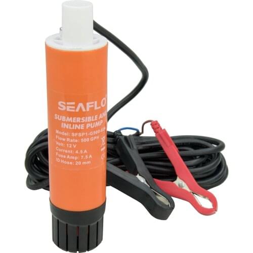 12 V Boat RV Marine Submersible Inline Water Diesel Transfer Pump 500 GPH