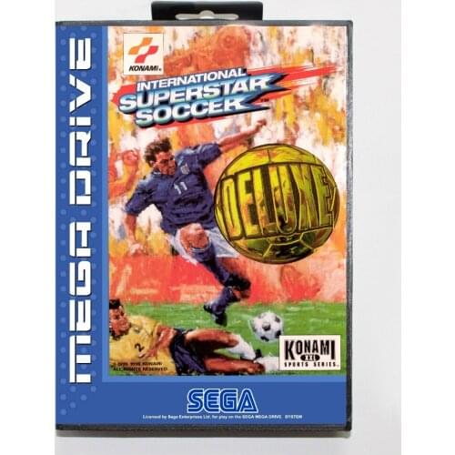 16 bit Sega MD game Cartridge with Retail box - International Superstar Soccer Deluxe game cart for Megadrive for Genesis system