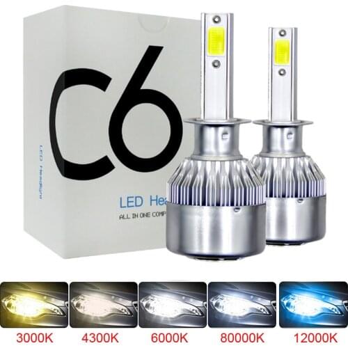 2pcs H1 H3 Led Car Headlight Bulbs H7 Car Lights H4 880 H11 HB3 9005 HB4 9006 H13 6000K 80W 12V 8000LM Auto Fog Light Headlamps
