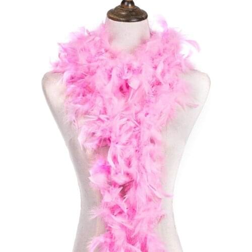 2yards Pink Turkey Feathers boa about 80grams DIY feathers for crafts Wedding car decoration, film and television props plumes