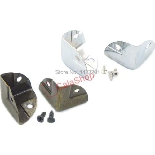 200 Pcs / Lot 22mm Vintage Wooden Box Case Table Edge Corners Protectors Bracket with Screws Wholesale