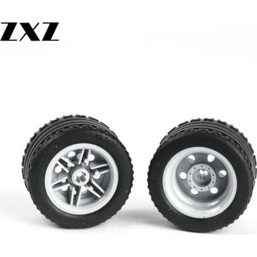 4 pieces/lot MOC Technical Tire 43.2x22ZR 44309 Wheel Hub 56145 Building Blocks Car Truck Element Technik Parts Wheel and Tyres