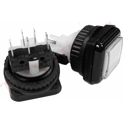 50pcs/Lot 27*27mm Small Square illuminated momentary led push button with microswitches for arcade game machine machine