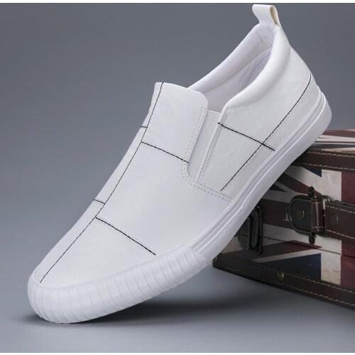 British Fashion Mens Vulcanized Shoes Korean Style Designer Slip-on Flats Spring/Autumn Man Sneaker Loafers 9106M