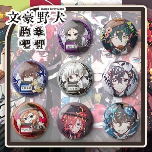 Bungo Stray Dog badge 58mm cartoon Brooch Acrylic Pins Very Cute Buttons
