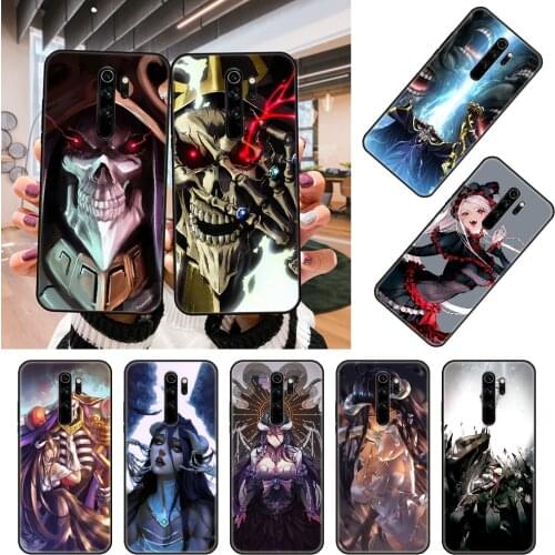 Phone Case For Xiaomi Redmi Note 8 8T 7 7A 9 9A 9S 8A 4 5 6 Pro Black Cover Prime Luxury Hoesjes Silicone Anime Albedo Overlord
