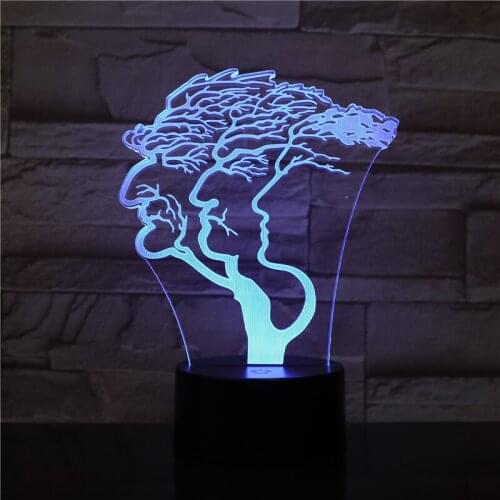 Decorations Old Man Figure Tree 3D LED Lamp Usb Night Light With 7 Color Change 3D Illusion Table Lamp For Children Gift 2351