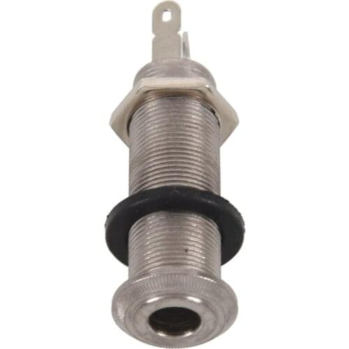 Electric Guitar Jack Chrome Threaded Cylinder Output Input Jack Plug Sockets 1/4 inch for Electric Guitar