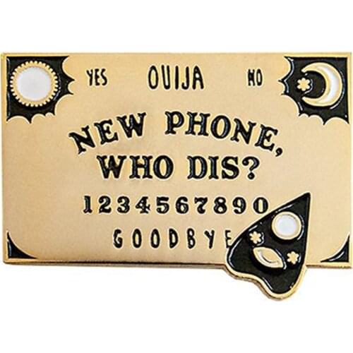 Ouija board enamel pin charm planchette brooch sun moon badge mystery Gothic jewelry Halloween gift