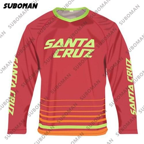 SANTA CRUZ team Mens 2021 poc Racing Downhill Mountain Bike Jersey MTB motocross bike Ciclismo quick-drying Motorcycle jersey