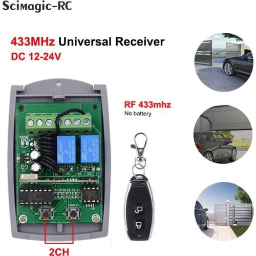 Garage Remote 2CH RF Receiver Gate Door Opener For Motorline MX4SP MXS4SP DSM RCM RCA MX5SP 433MHz Free Transmitter New Arrivals
