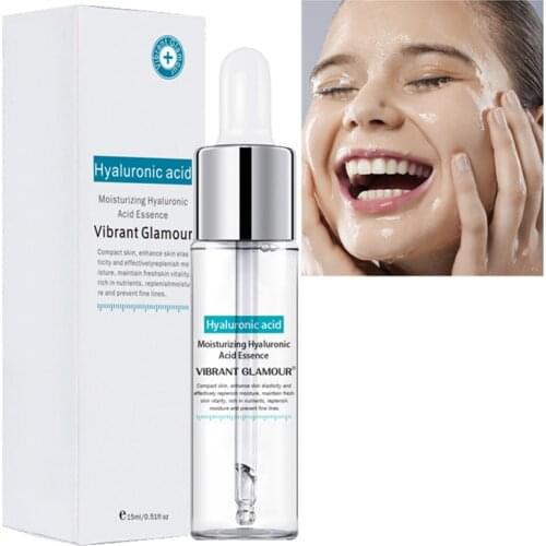 Hyaluronic Acid Moisturizing Face Serum Anti-Aging Shrink Pore Whitening Skin Face Essence Improve Dry Skin Care Liquid 15ml