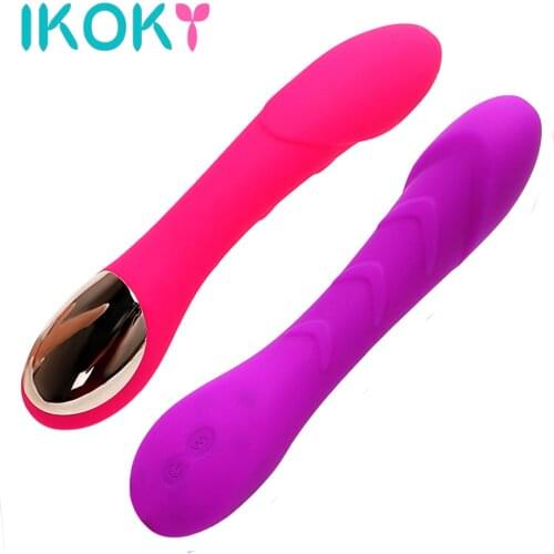 IKOKY Rechargeable Dildo Vibrator G Spot Massager Vibrator Magic Wand USB Vibrators Sex Toys for Women 12 Frequency Sex Machine