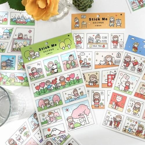 12pcs/LOT color at the age of series stationery sticker Creative decoration DIY paper masking washi stickers