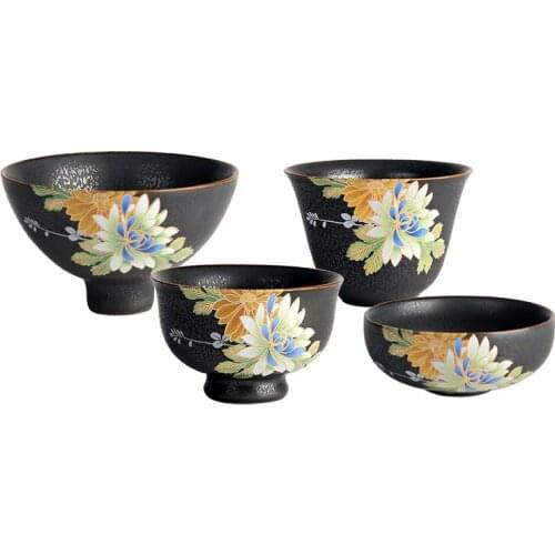 Japanese Style Ceramic Tea Cup Kiln Changed Tianmu Glazed Tea Cup Pu'er Tea Single Cup Master Cup Kungfu Tea Accessories