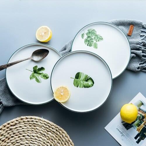 Nordic Kitchen Ceramic Plate Dinner Serving Tray Home DecorativeTrays Tableware Ceramic Dinner Plates Set Dish For Western Food