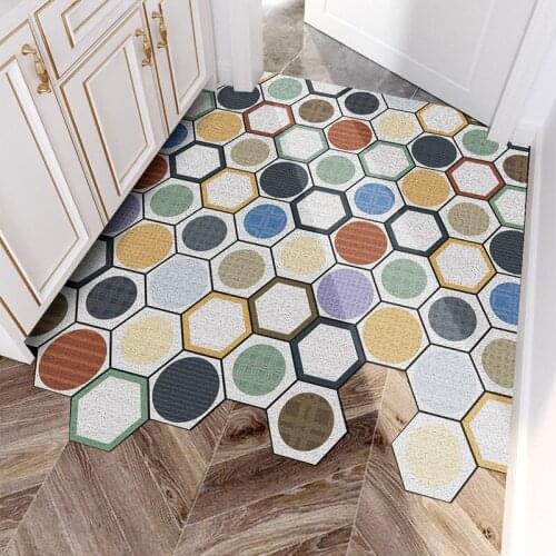DIY Cut Geometric Pattern Foot Doormat Carpet PVC Mat Carpet Living Room Indoor Outdoor Floor Entrance Doormat