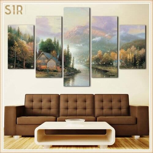Beautiful Scenery HD Printed 5 Piece Canvas Art Scenery Painting Wall Pictures for Living Room Home Decor Anime Poster Wall Art