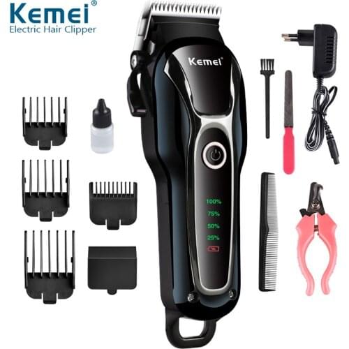100-240v Rechargeable Professional Dog Cat Hair Clipper With Scissors Accessories Grooming Hair Remover Machine Clipper for Pets