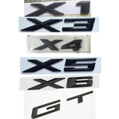 Matte Black ABS Number Letters Words Car Trunk Badge Badges Emblem Emblems for BMW X1 X3 X4 X5 X6 GT