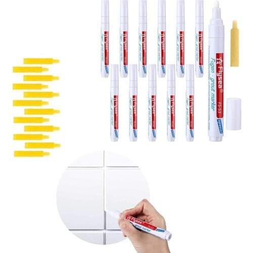 Tile Grout Marker Repair Wall Pen White Marker Odorless Non Toxic for Tiles Floor and Tyre Suitable Car Painting
