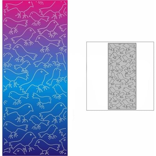 New Slim Spotted Little Birds Background Plate Craft Embossing 2021 Metal Cutting Dies for DIY Scrapbooking Album Card Making