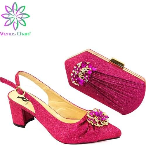 Italy High Heels Women Wedding Shoes Italian Designer Shoes and Bags Matching Set Italian Shoe and Bag Set for Party In Women