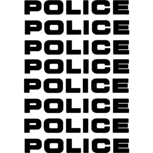 Personalized car stickers, police car window decoration stickers, warning signs, PVC, 17cm-24.7cm, a total of 8 pieces