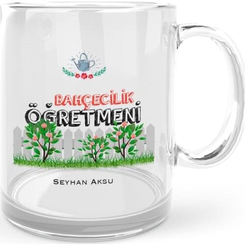 Personalized Horticulture Öğretmeni Glass Mug Cup-1
