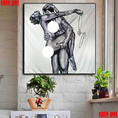 Full drill Artistic art couple diamond embroidery 3d diamond cross stitch fashion diamond mosaic pattern rhinestones Decoration