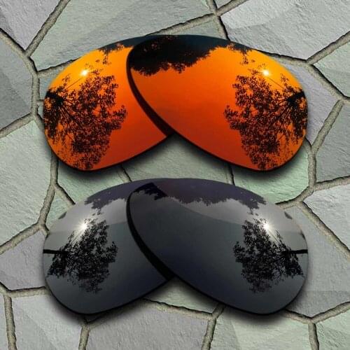 Grey Black&Red Orange Sunglasses Polarized Replacement Lenses for Oakley Crosshair S