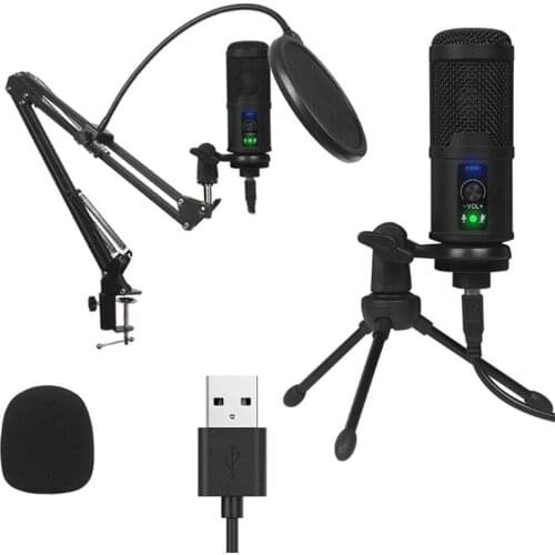 BM-65 USB Profession Condenser Microphone for Laptop Computer Bracket Stand Gaming Stream Mic Live Vlog Broadcast Radio KTV
