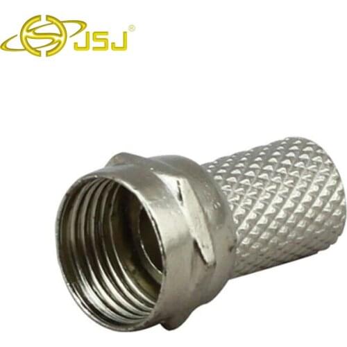 JSJ Cable TV connector English self-tightening f-head screw F head 75-5 satellite digital set-top box connector 5pcs