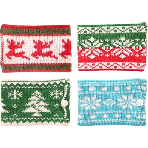 Christmas Knitted Mug Non-slip Coffee Tea Cup Sleeve Warmer Holder Christmas Table Decorations Home Party Decor Supplies