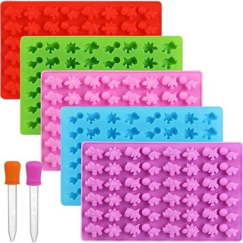 Dinosaur animal Fondant chocolate candy mold type sugar craft silicone mold grid fondant cake baking decoration tool resin art