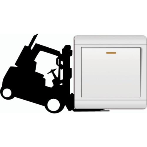KG-199 Funny Forklift Light Switch Sticker Cartoon Vinyl Wall Sticker for Kids Room Bed Home Wallpaper