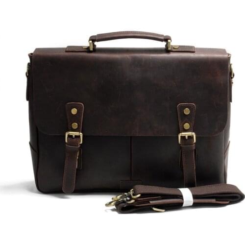 Vintage Crazy Horse Genuine Leather Men shoulder Bag Leather Messenger Bag Men laptop bag tote Handbag male crossbody Bag Sling