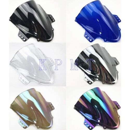 For Suzuki GSXR 1000 R K5 2005 2006 gsxr 1000 r k5 05 06 Black Smoke Windshield WindScreen Double Bubble