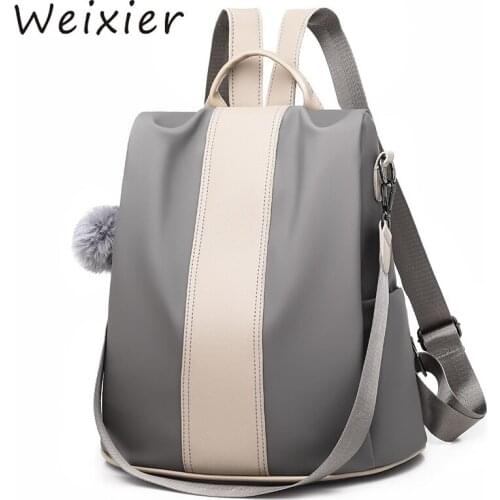 WEIXIER Now High Quality Women Backpack Fashion Plain School Bags For Teenager Girls Casual Women Backpacks Dropshipping V3-99
